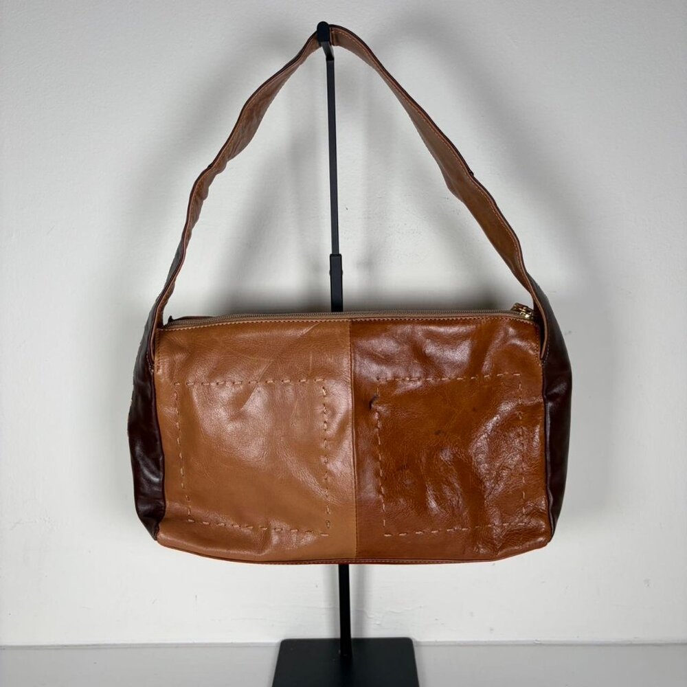 2000s Stitched Patchwork Leather Shoulder Bag - image 1